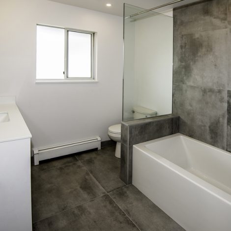 Bathroom – White & Gray Tile