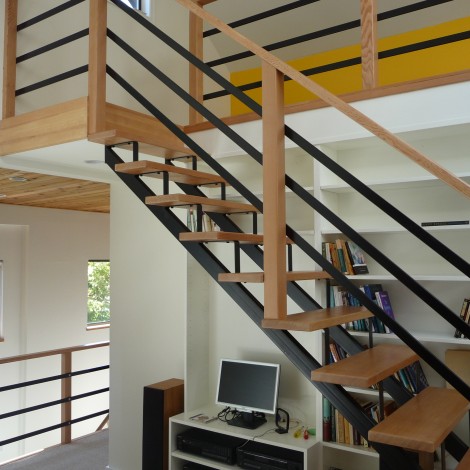 Exposed Wood Staircase